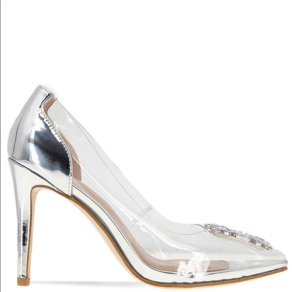 BCBGeneration Clear Rhinestone Ornament Pump Size 8 Women - Picture 16 of 16